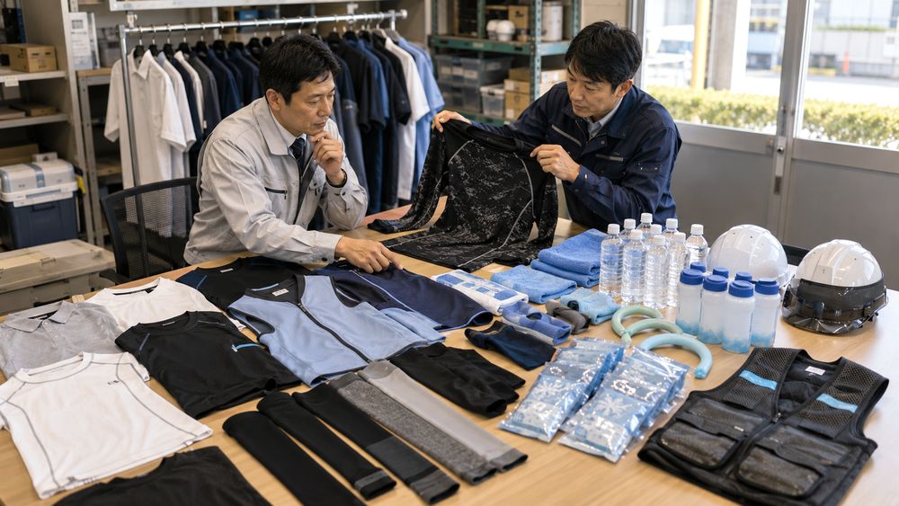吸汗速乾インナーや冷却ベストなど暑熱環境向けの作業服装とプレクーリング用品