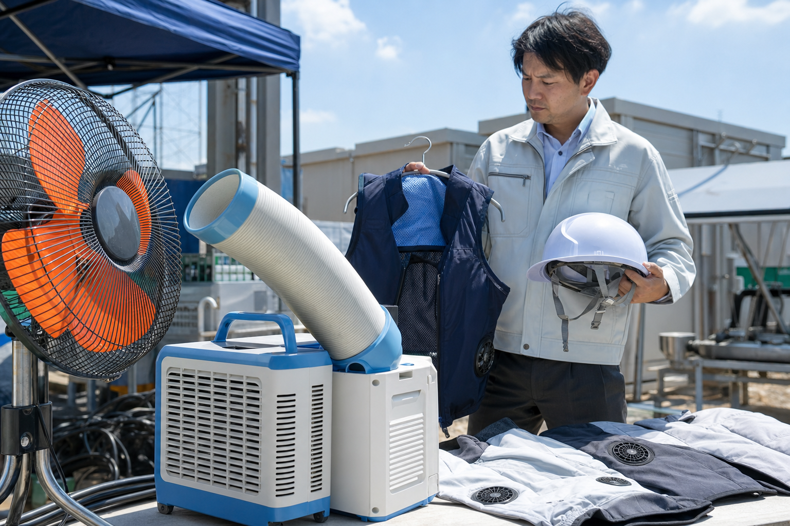 冷却ベストや送風機器を追加検討するイメージ